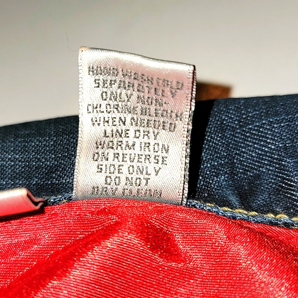 CHICO’S VINTAGE DENIM JACKET WITH THE AMERICAN FLAG ON THE BACK - Picture 13 of 14